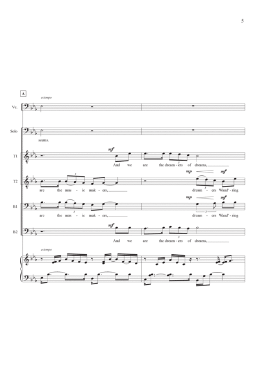 Music Makers, Dreamers of Dreams TTBB scores gallery preview page 5