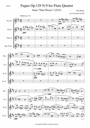 Fugue Op.129 N.9 for Flute Quartet