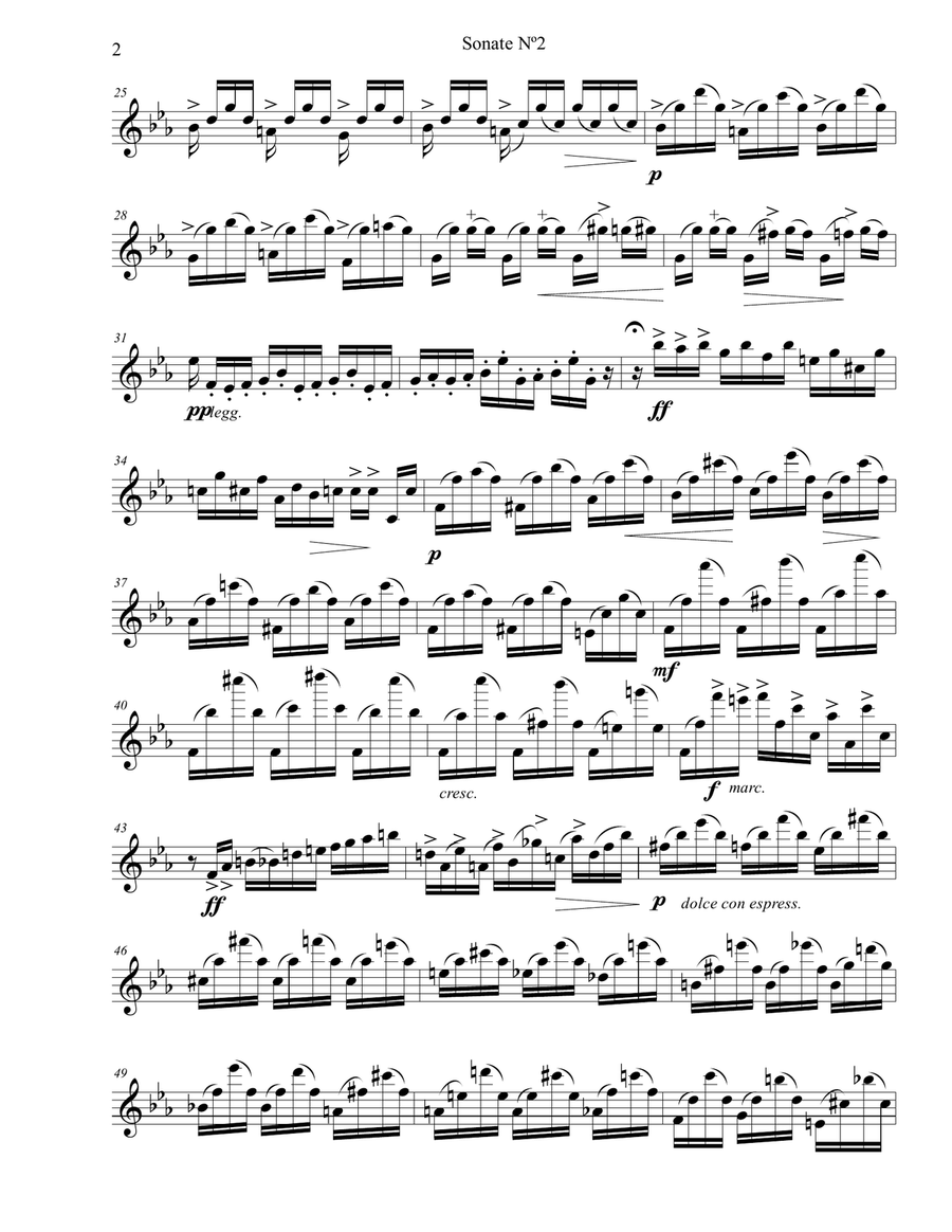 Violin Sonata N. 2 - Prelude (E. Ysaÿe) [Alto Saxophone Transcription] Alto Saxophone scores gallery preview page 2