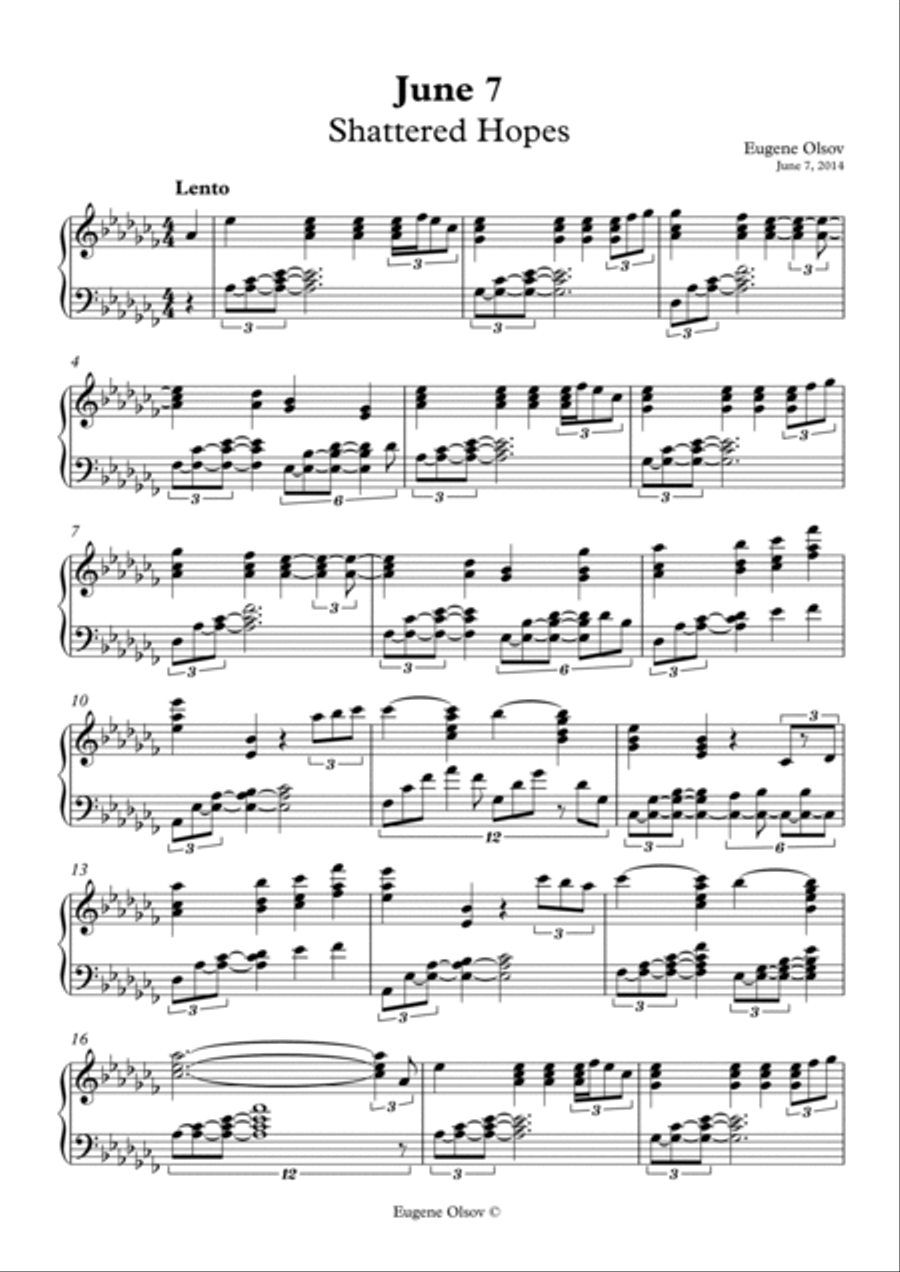June 7 (Shattered Hopes) Piano Solo scores gallery preview page 2
