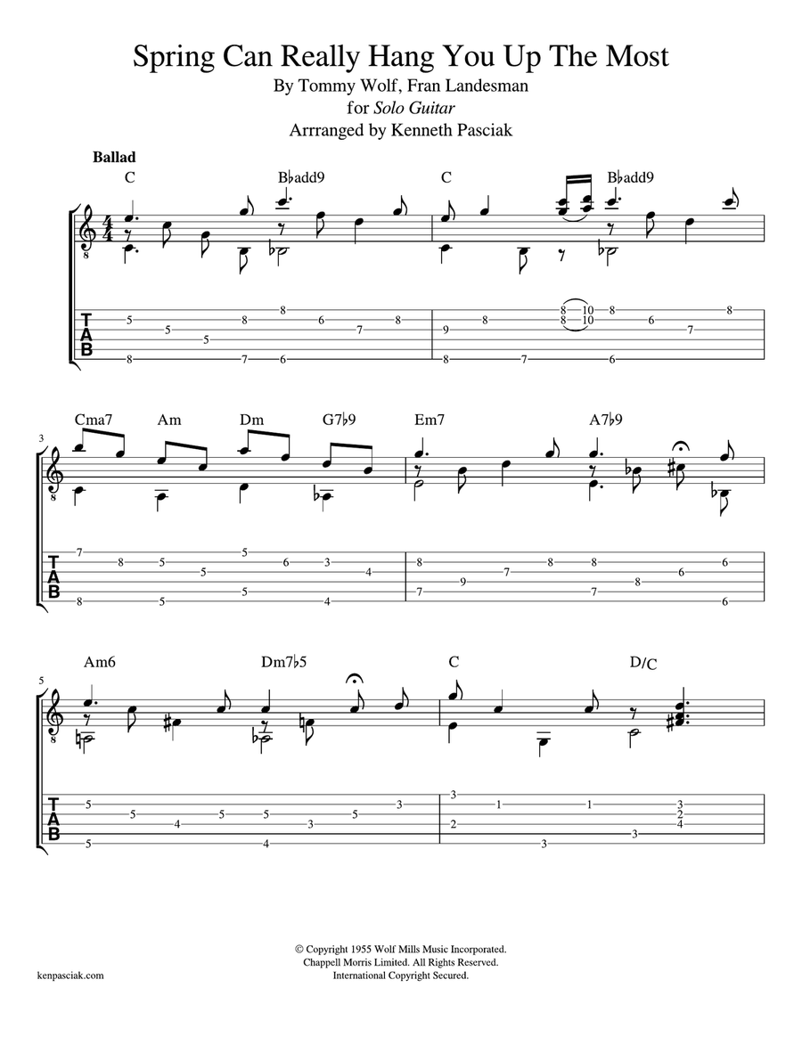 Spring Can Really Hang You Up The Most Acoustic Guitar scores gallery preview page 1