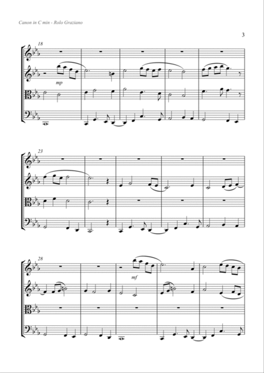 CANON IN C MIN CANON IN C MIN String Quartet scores gallery preview page 3