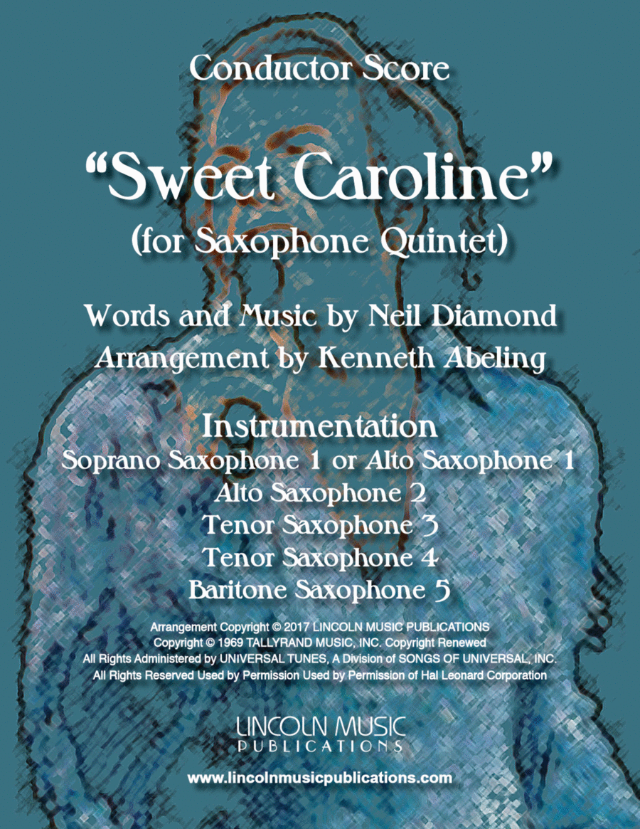 Sweet Caroline Saxophone Quintet scores gallery preview page 1