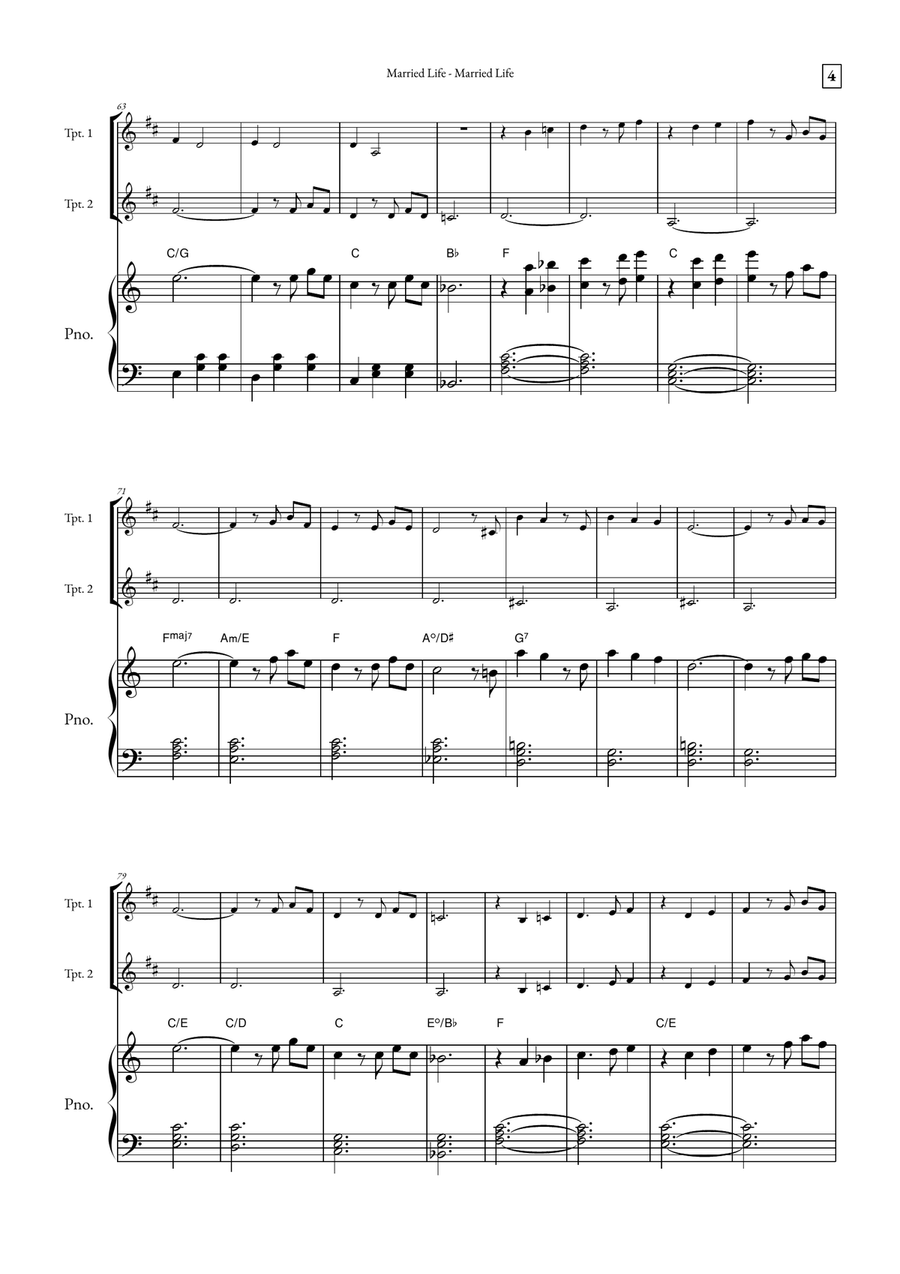 Married Life Easy Piano scores gallery preview page 4