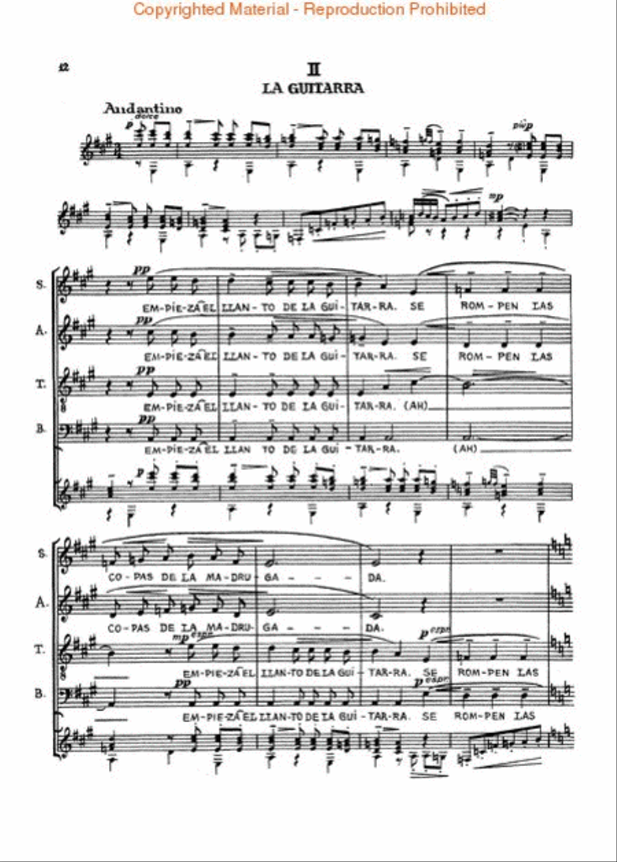Romancero Gitano, Op. 152 4-Part scores gallery preview page 2