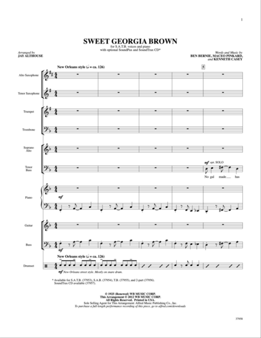 Sweet Georgia Brown Choir scores gallery preview page 2
