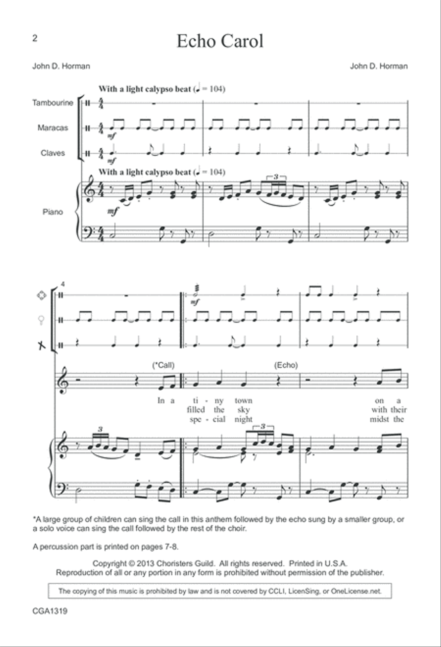 Echo Carol Choir scores gallery preview page 2