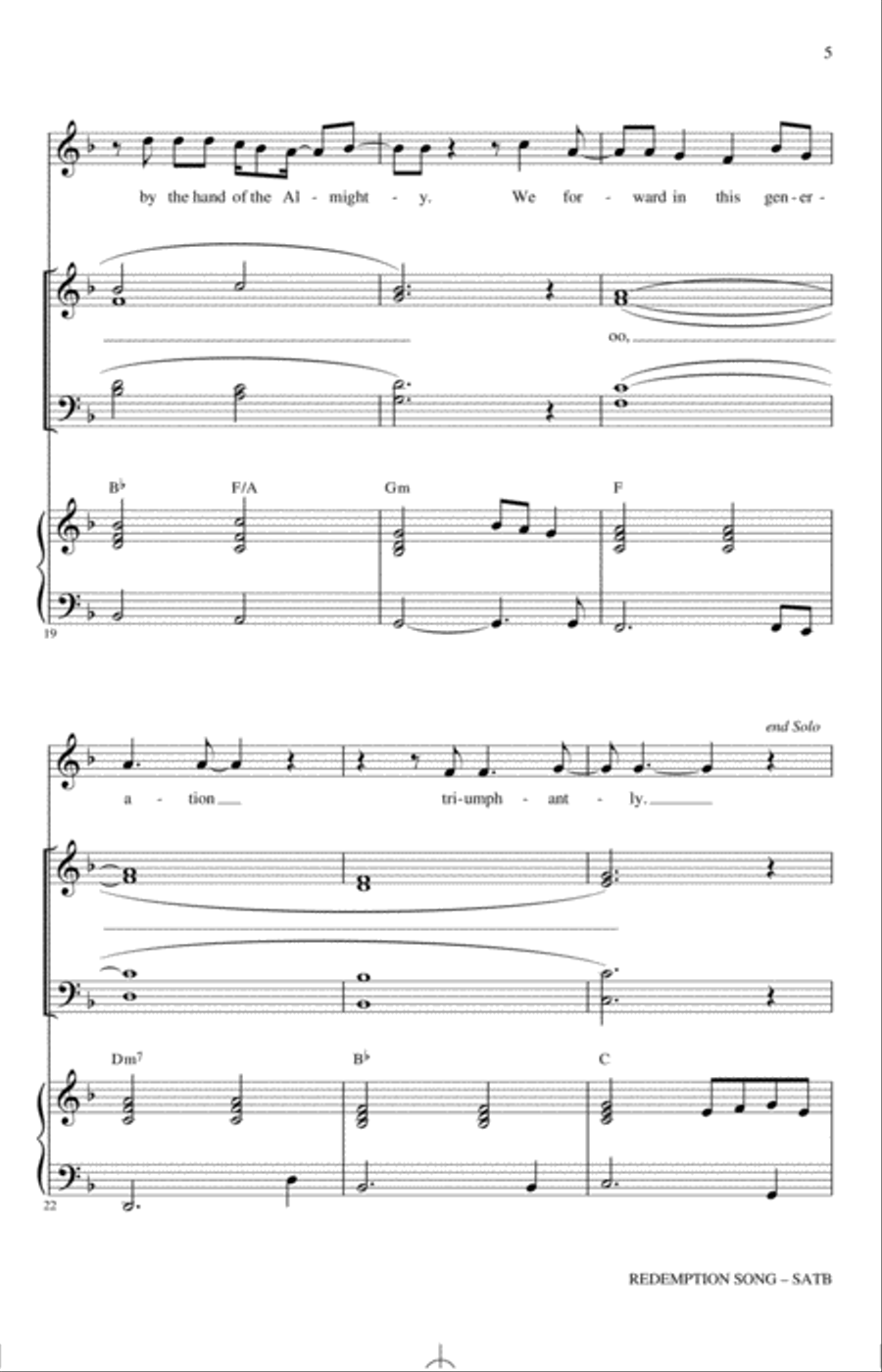 Redemption Song 4-Part scores gallery preview page 4