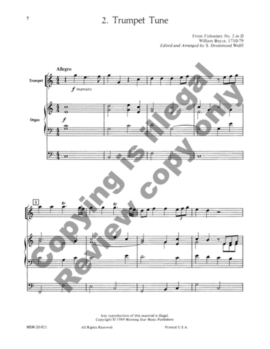 Three Trumpet Tunes for Solo Trumpet and Organ