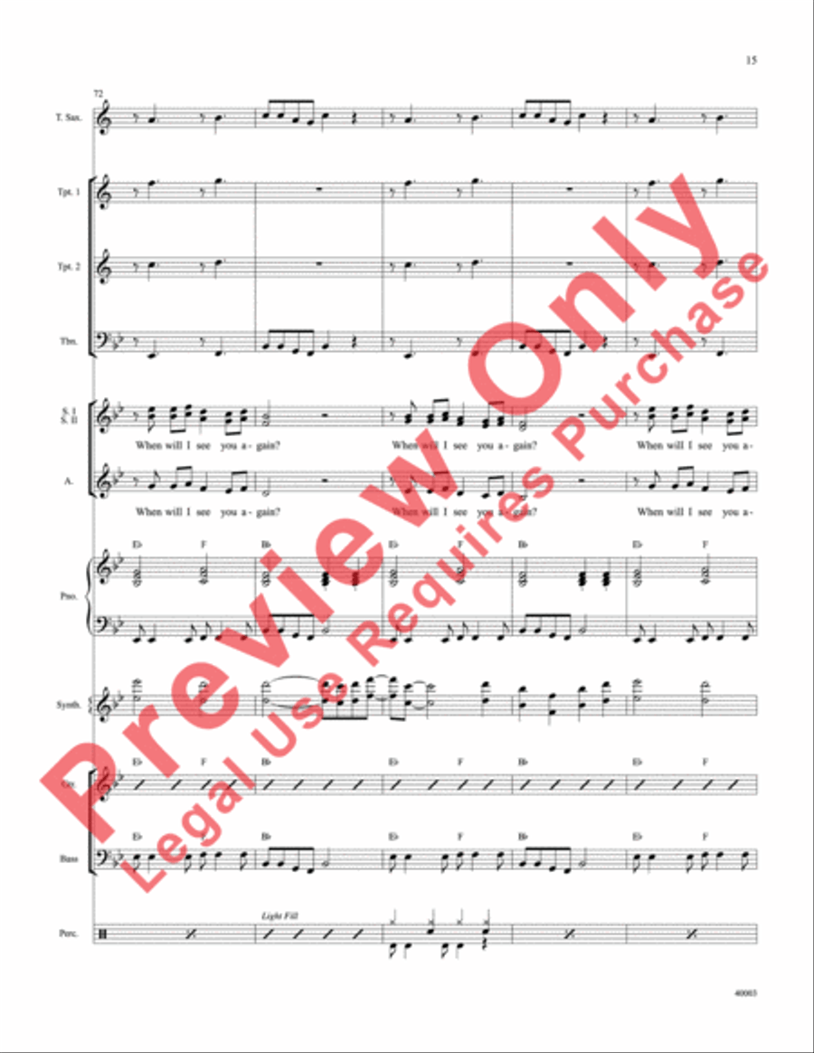 When Will I See You Again Choir scores gallery preview page 16
