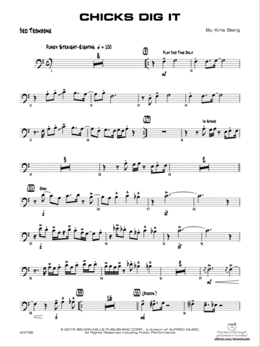 Chicks Dig It: 3rd Trombone Jazz Ensemble scores gallery preview page 1