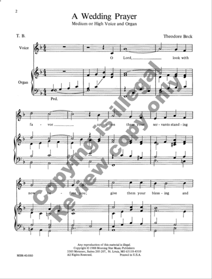 A Wedding Prayer High Voice scores gallery preview page 3
