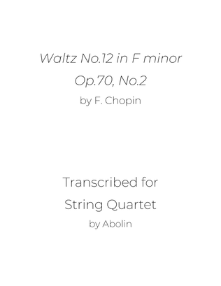 Book cover for Chopin: Waltz No.12, Op.70, No.2 - String Quartet