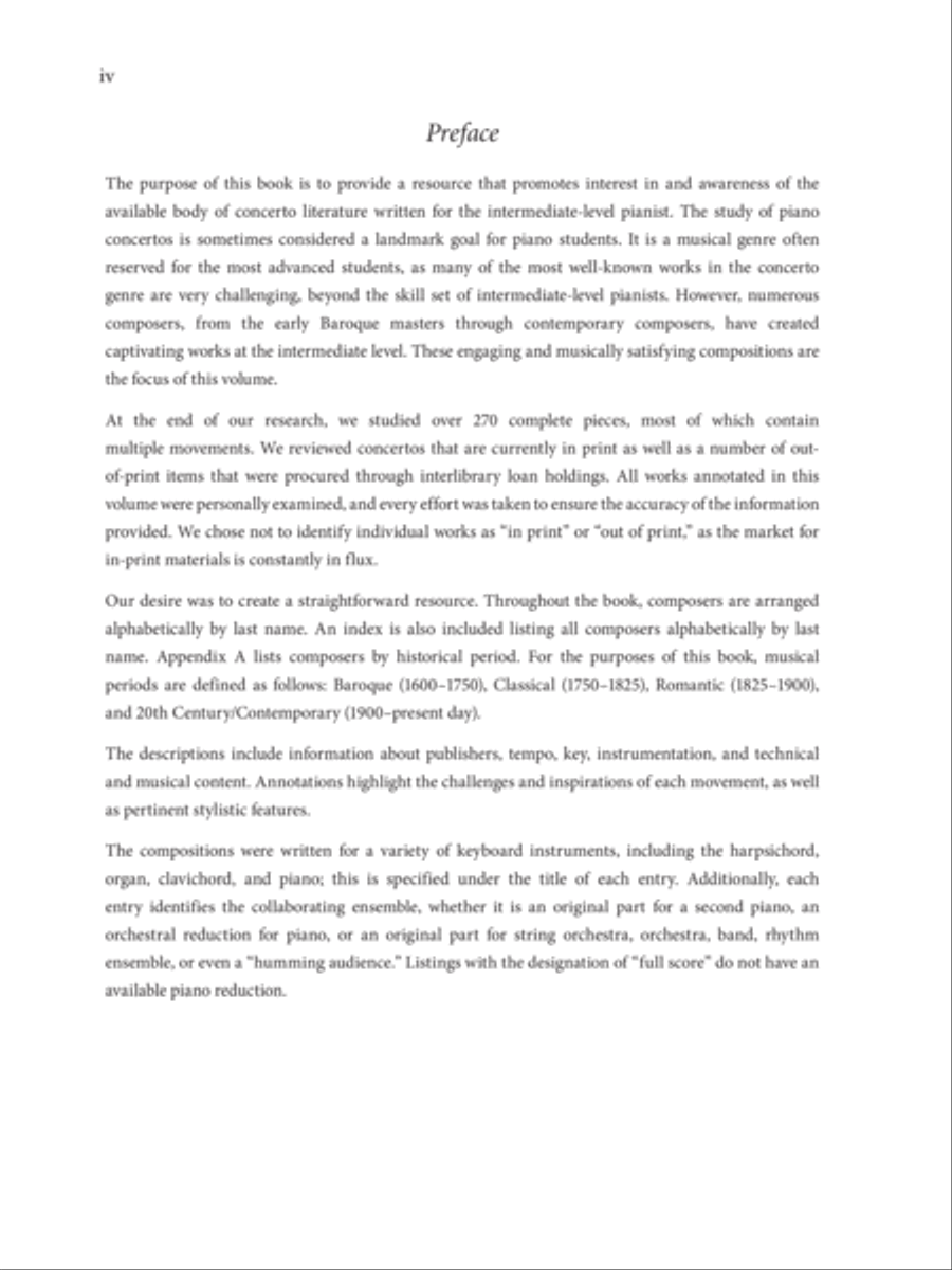 The Pianist's Guide to Standard Teaching and Performance Concertos Piano Solo scores gallery preview page 3
