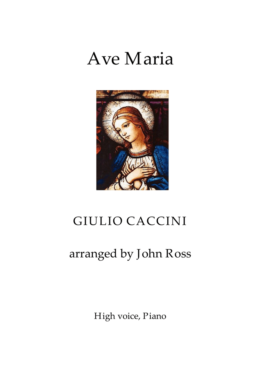 Ave Maria (Caccini) - High Voice, Piano High Voice scores gallery preview page 1