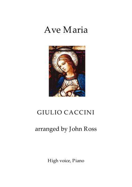 Ave Maria (Caccini) - High Voice, Piano image number null
