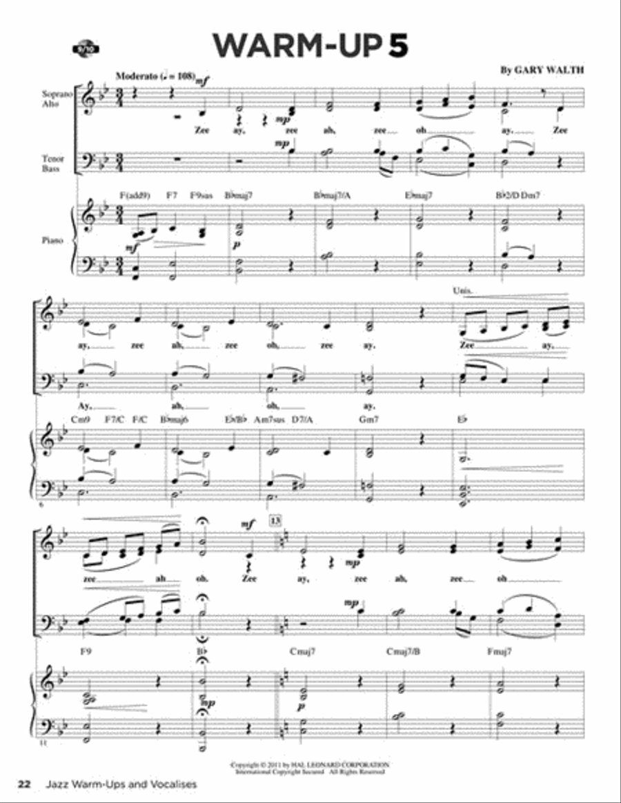 Jazz Warm-ups and Vocalises Vocal Jazz Ensemble scores gallery preview page 4