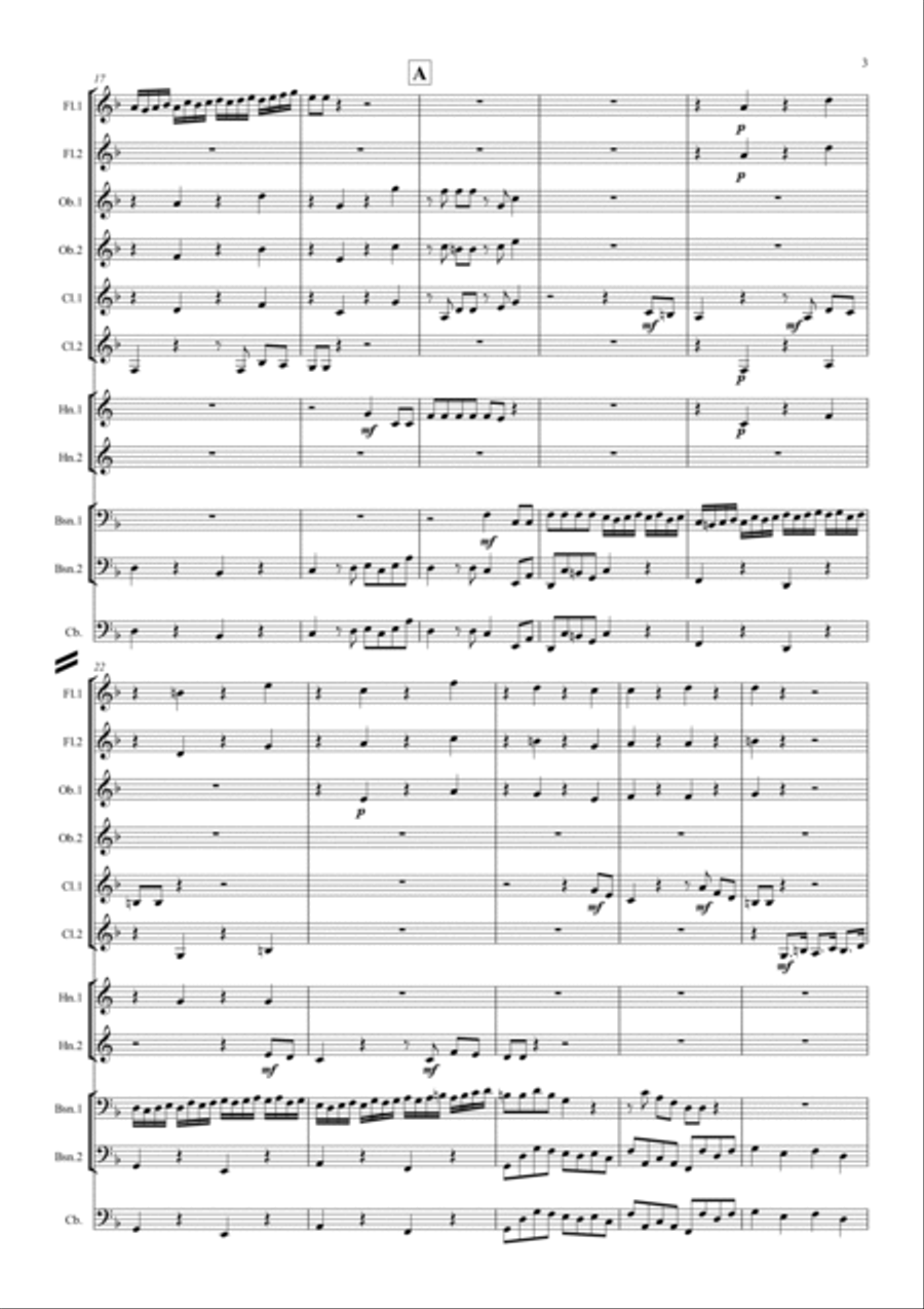 Handel: For unto us a Child is born (Messiah) - wind dectet School and Community scores gallery preview page 3
