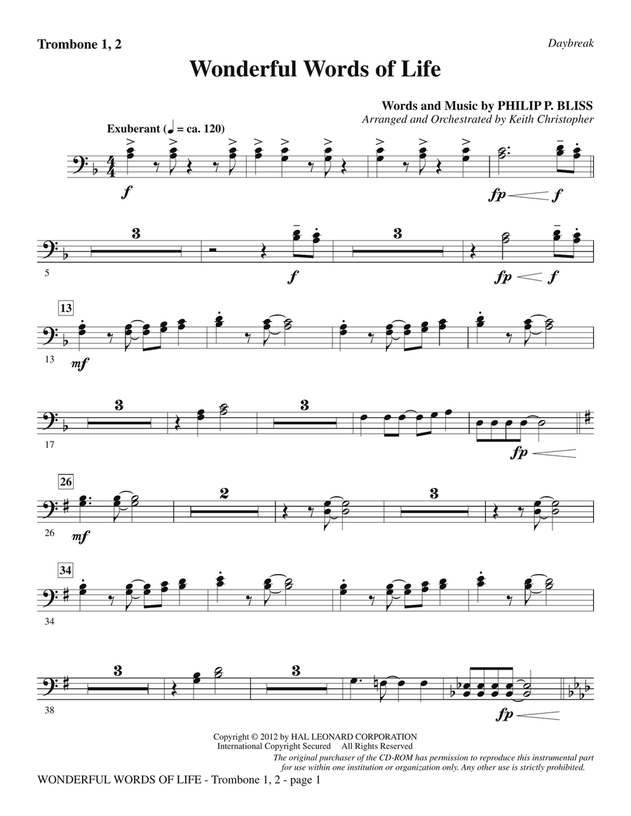 Wonderful Words of Life - Trombone 1 & 2