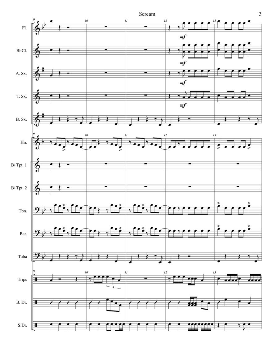 Scream Marching Band scores gallery preview page 3