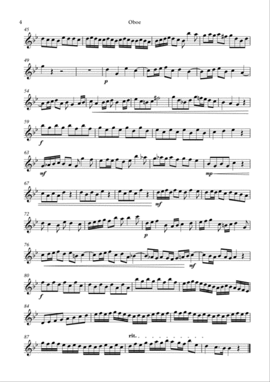 Handel HWV67 - Queen of Sheeba - violin, oboe, trumpet solo parts Oboe scores gallery preview page 4