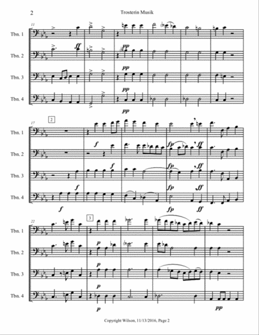 Trosterin Musik Brass Quartet scores gallery preview page 3