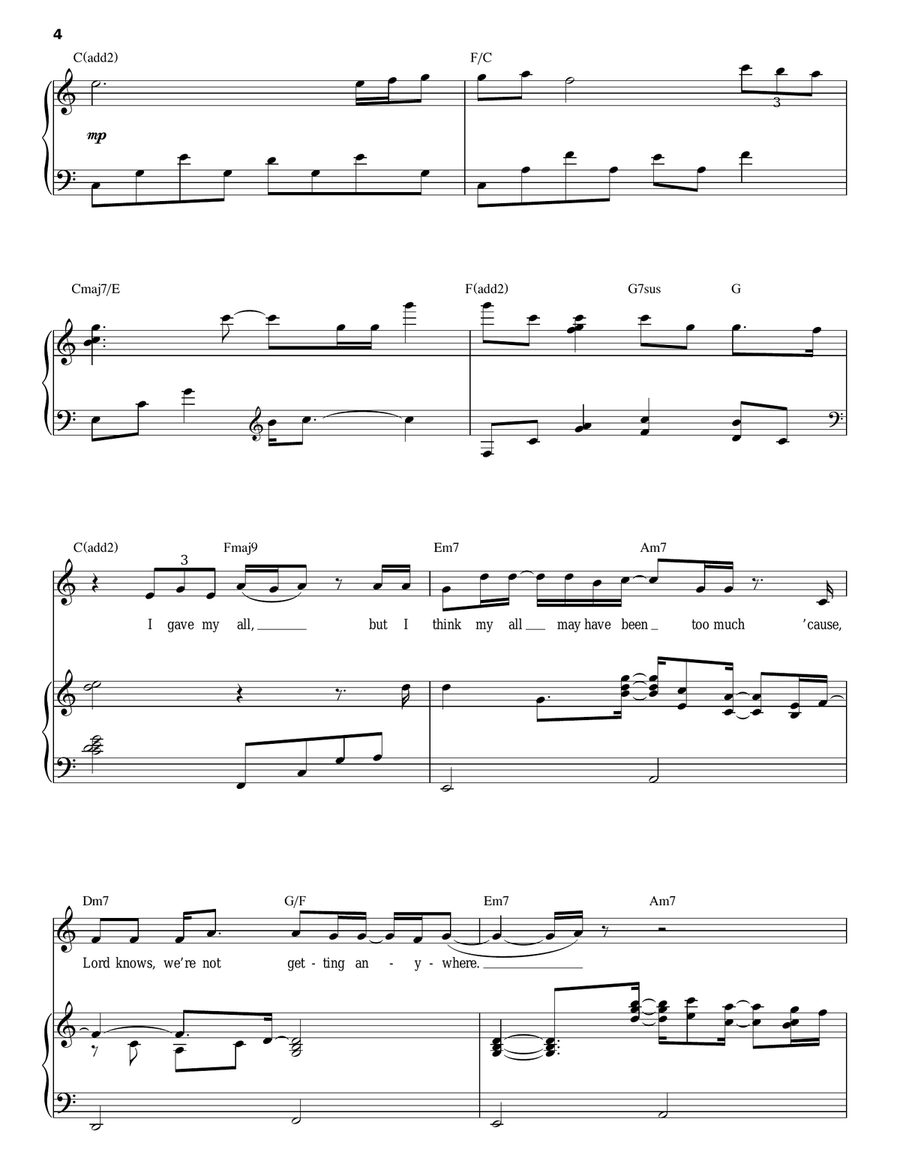 Just Once Piano, Vocal scores gallery preview page 4