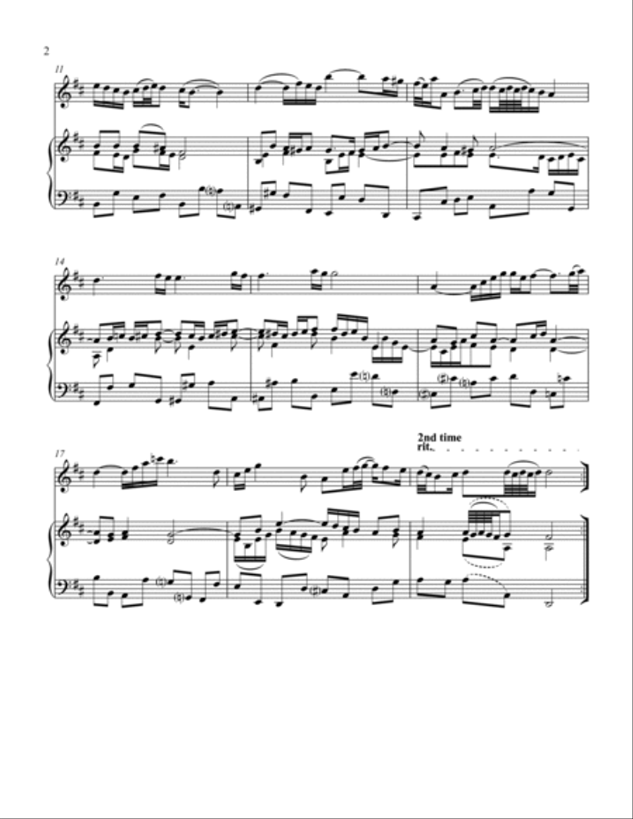 Air from the Third Orchestral Suite (Air on a G String) Chamber Music scores gallery preview page 2