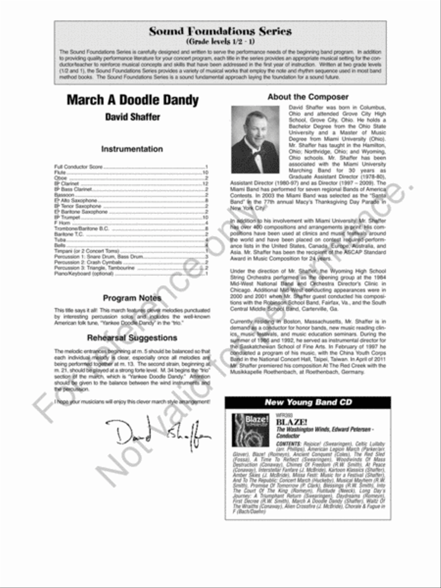 March A Doodle Dandy Concert Band scores gallery preview page 3