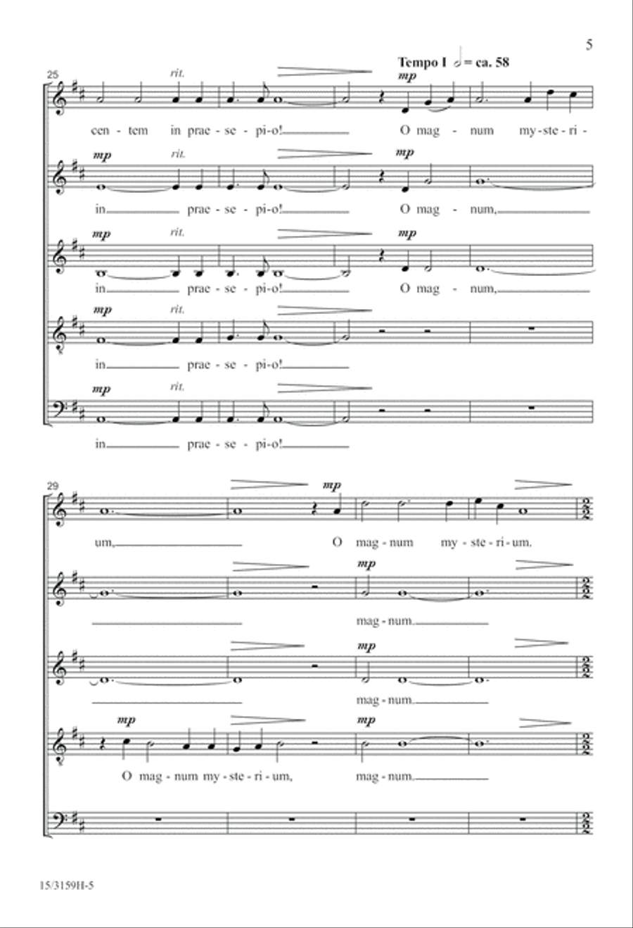 O Magnum Mysterium A Cappella scores gallery preview page 5