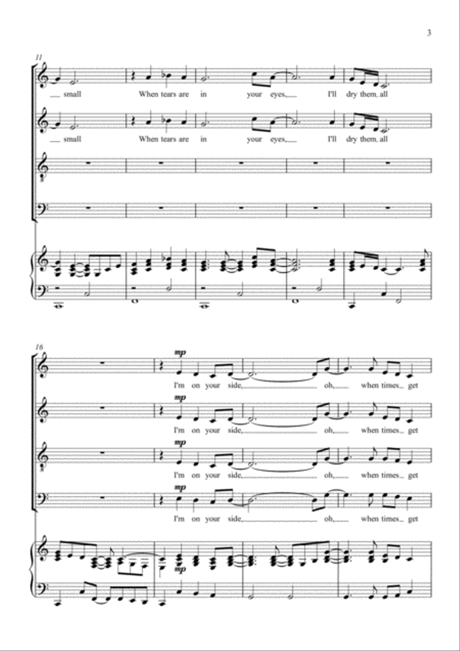 Bridge Over Troubled Water 4-Part scores gallery preview page 3