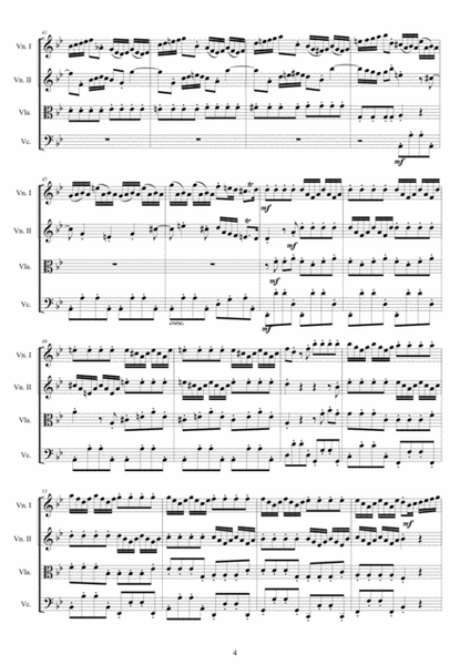 Vivaldi - Violin Concerto No.1 in B flat major Op.4 RV 383 for String Quartet image number null