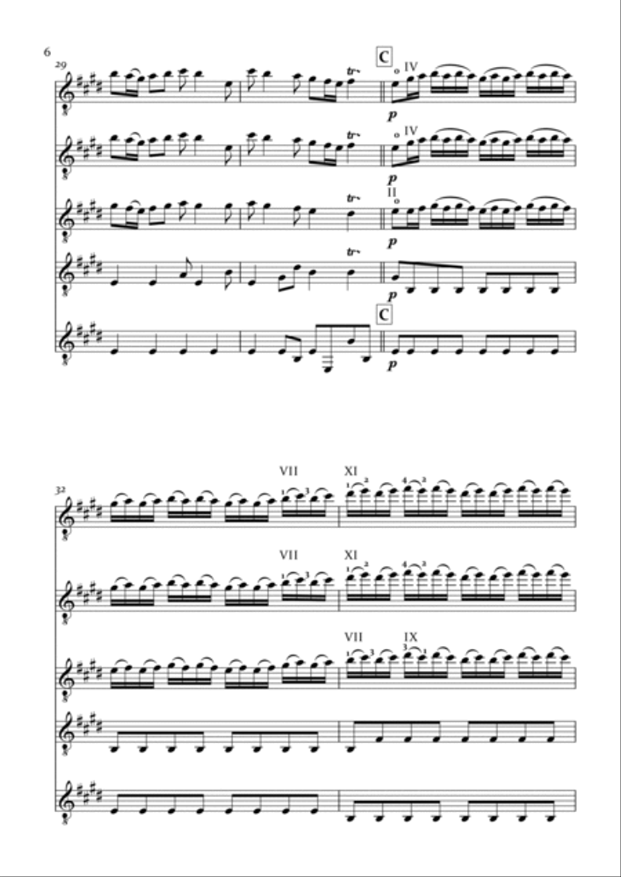 Vivaldi: Spring from 'The Four Seasons' Classical Guitar scores gallery preview page 6
