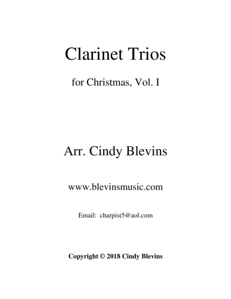 Clarinet Trios for Christmas, Vol. I image number null