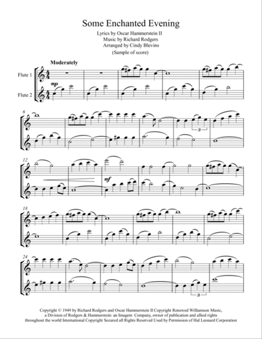 Some Enchanted Evening Flute Duet scores gallery preview page 2