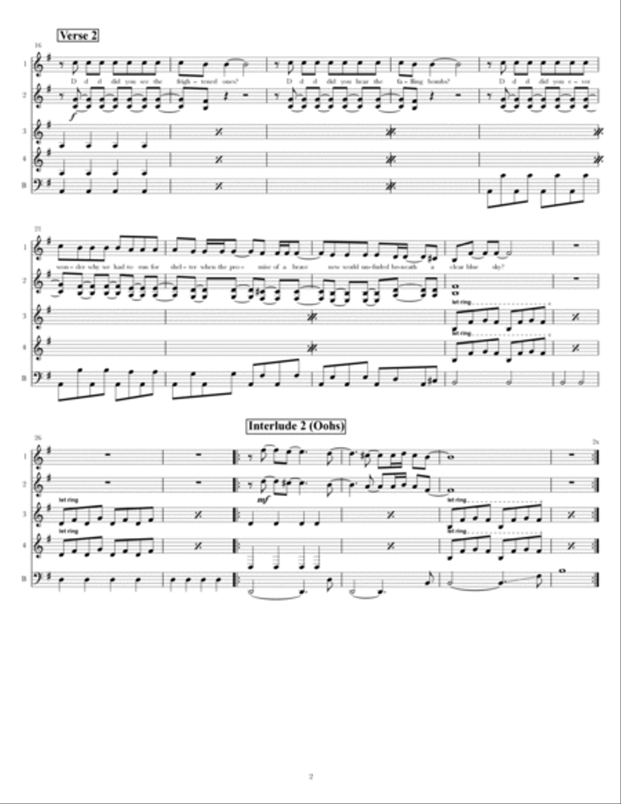 Goodbye Blue Sky Guitar Ensemble scores gallery preview page 2