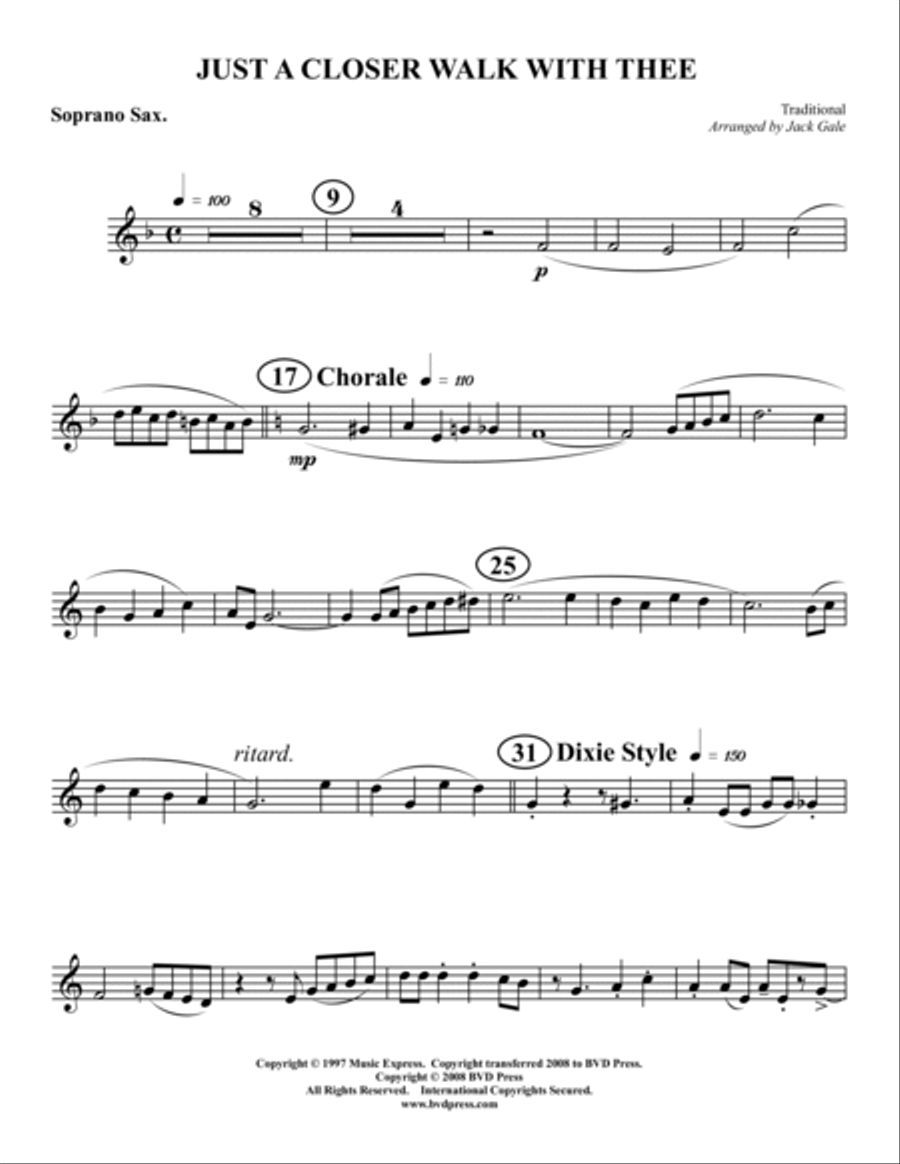 Just a Closer Walk Just a Closer Walk Saxophone Quartet scores gallery preview page 4