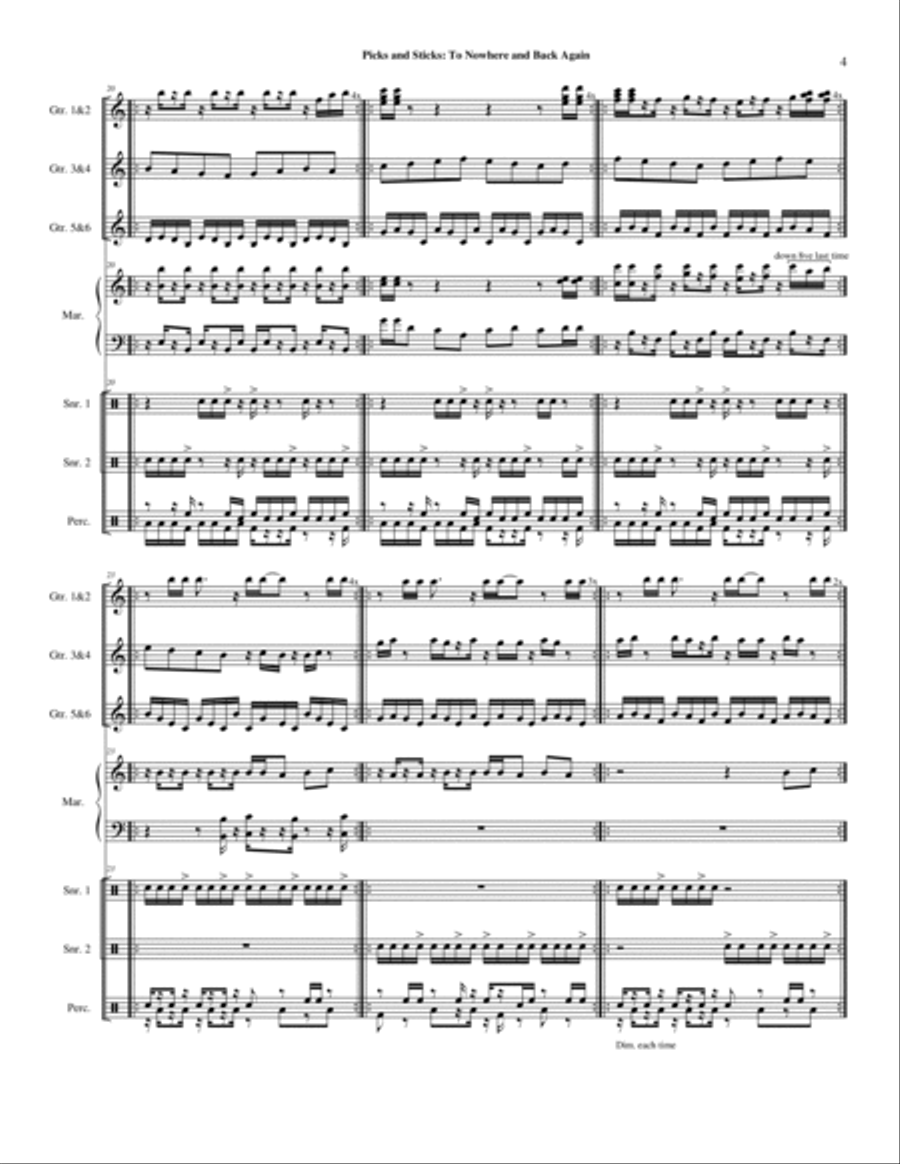 Picks and Sticks: To Nowhere and Back Again Small Ensemble scores gallery preview page 6