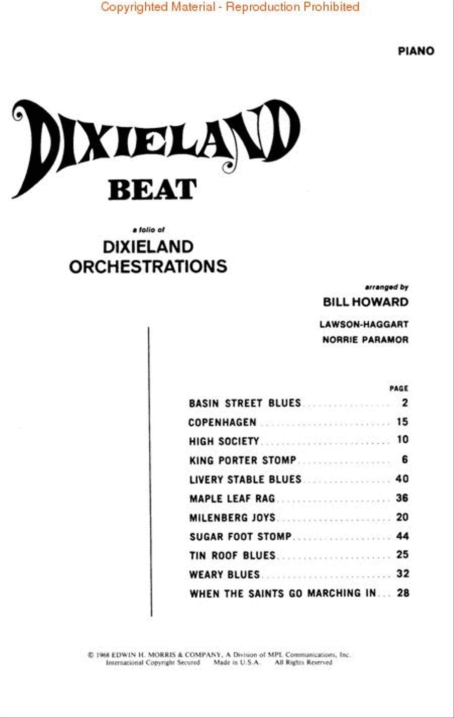 Dixieland Beat No. 1 - Piano