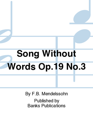 Book cover for Song Without Words Op.19 No.3
