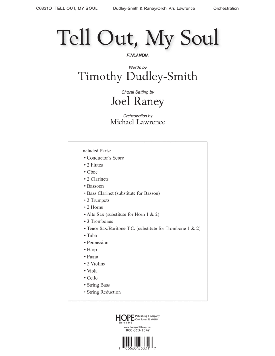 Tell Out, My Soul Tell Out, My Soul Choir scores gallery preview page 1