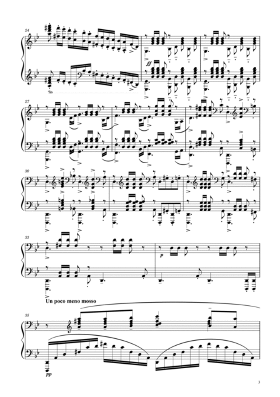 Prelude Opus 23 No. 5 in G Minor Piano Solo scores gallery preview page 3