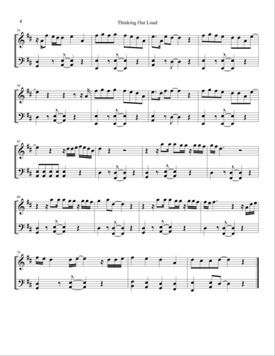 Thinking Out Loud Thinking Out Loud String Duet scores gallery preview page 4