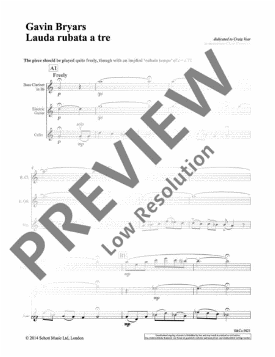 Lauda rubata a tre Bass Clarinet scores gallery preview page 4