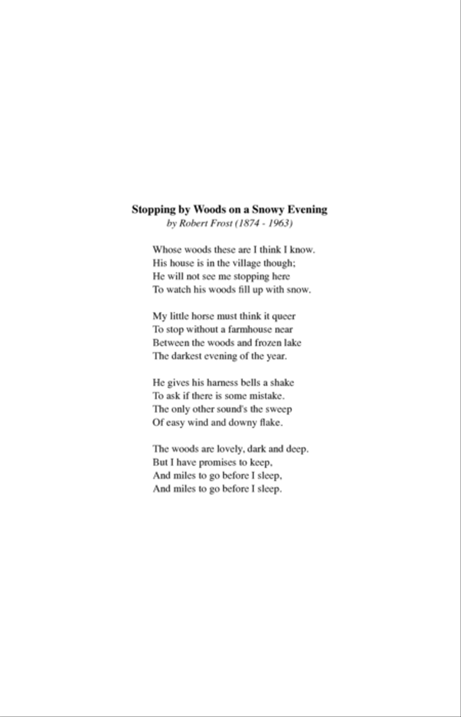 The Woods (Stopping By Woods On A Snowy Evening) 4-Part scores gallery preview page 13