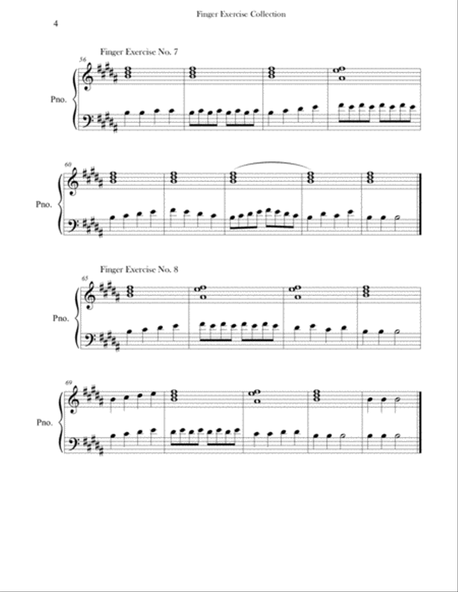 Finger Exercise Collection (24 exercises in B major) Piano Method scores gallery preview page 4