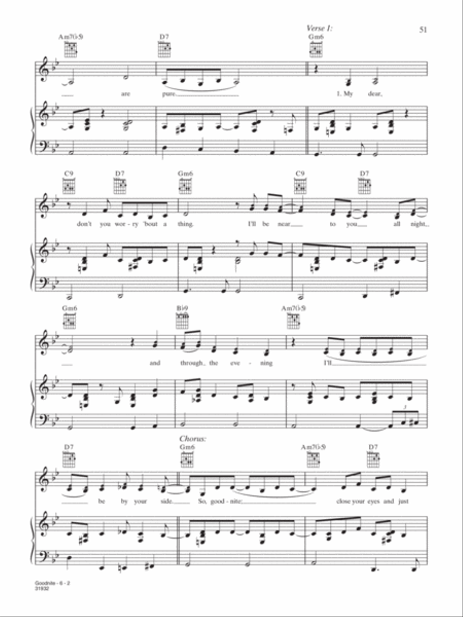 Goodnite Piano, Vocal, Guitar scores gallery preview page 2