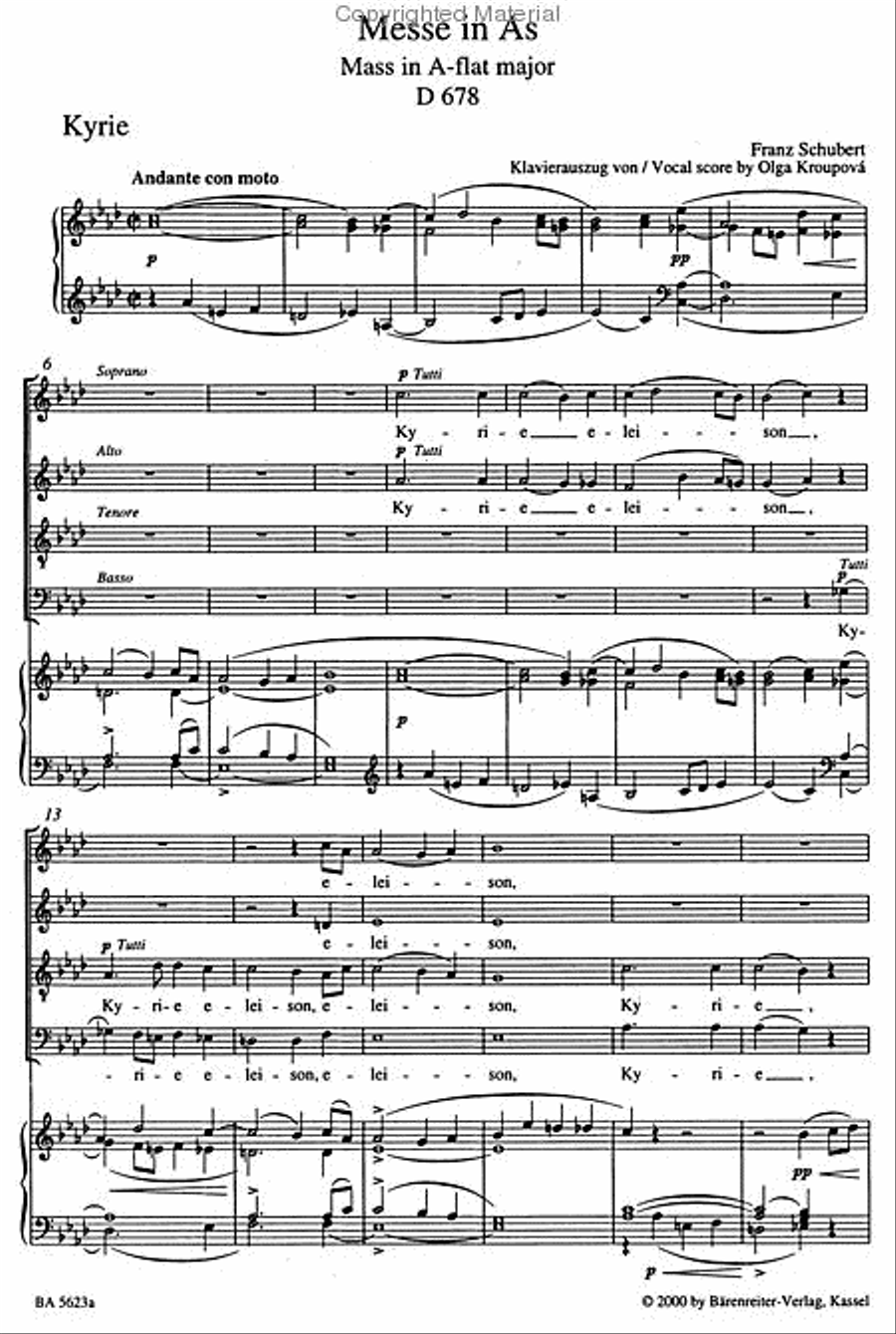 Missa A flat major D 678 4-Part scores gallery preview page 3