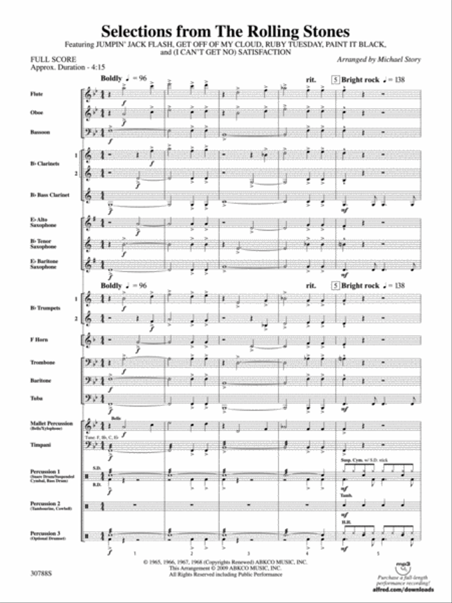 Selections from The Rolling Stones Concert Band scores gallery preview page 2