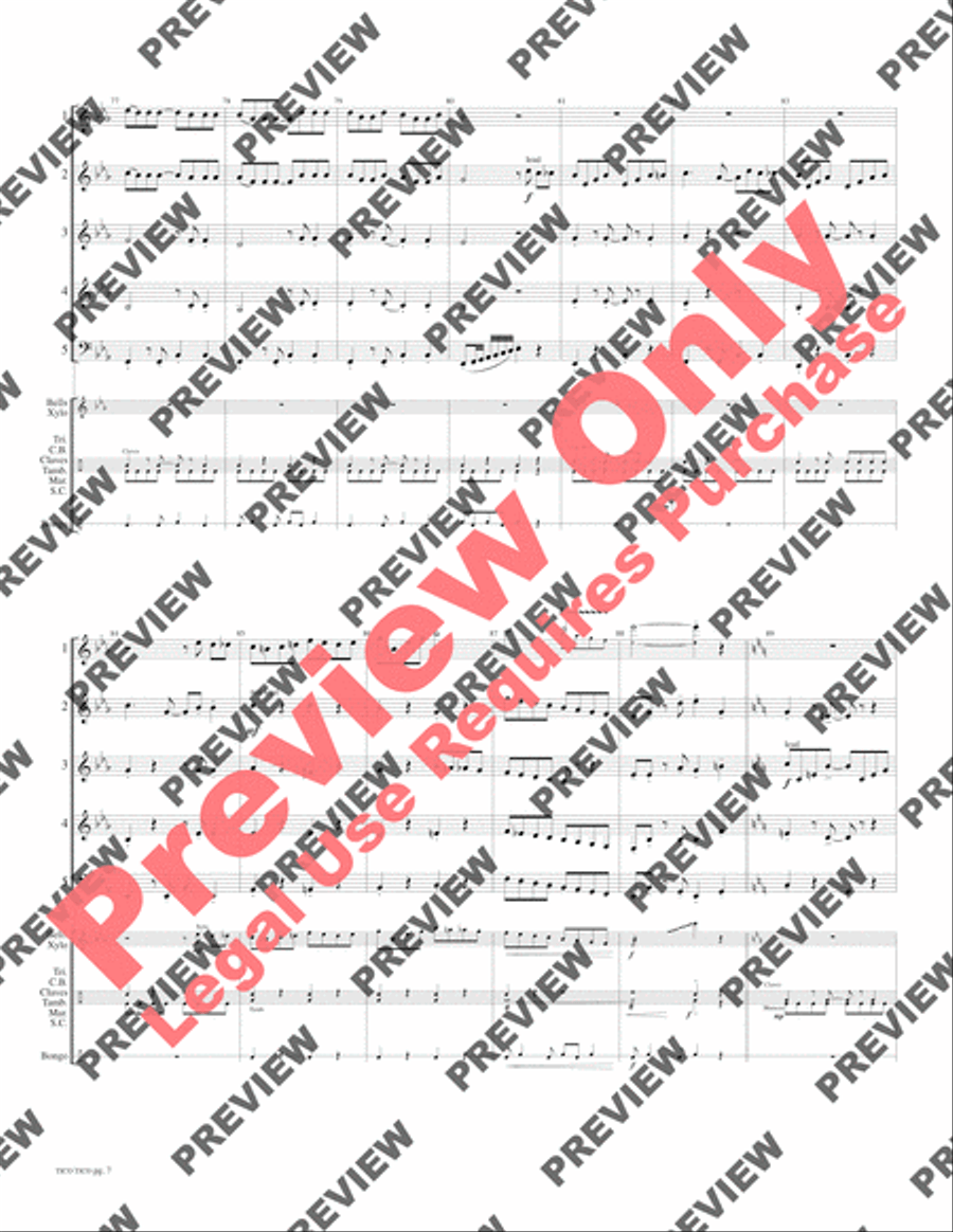 Tico Tico Tico Tico Woodwind Ensemble scores gallery preview page 9